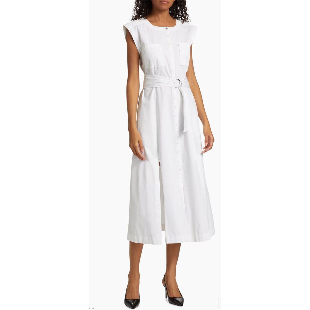 Derek Lam 10 Crosby | Karina CottonTie-Waist Sleeveless Midi-Dress